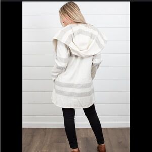 Nordstrom Love stitch jacket wool blend blend wrap hood soft M coat